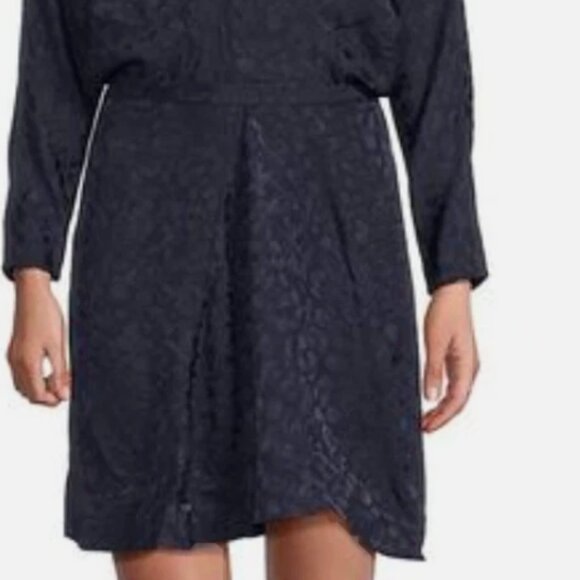 Zadig & Voltaire Blue Ritas Leopard-Print Silk Jacquard Mini Dress XS 698 - Picture 2 of 2